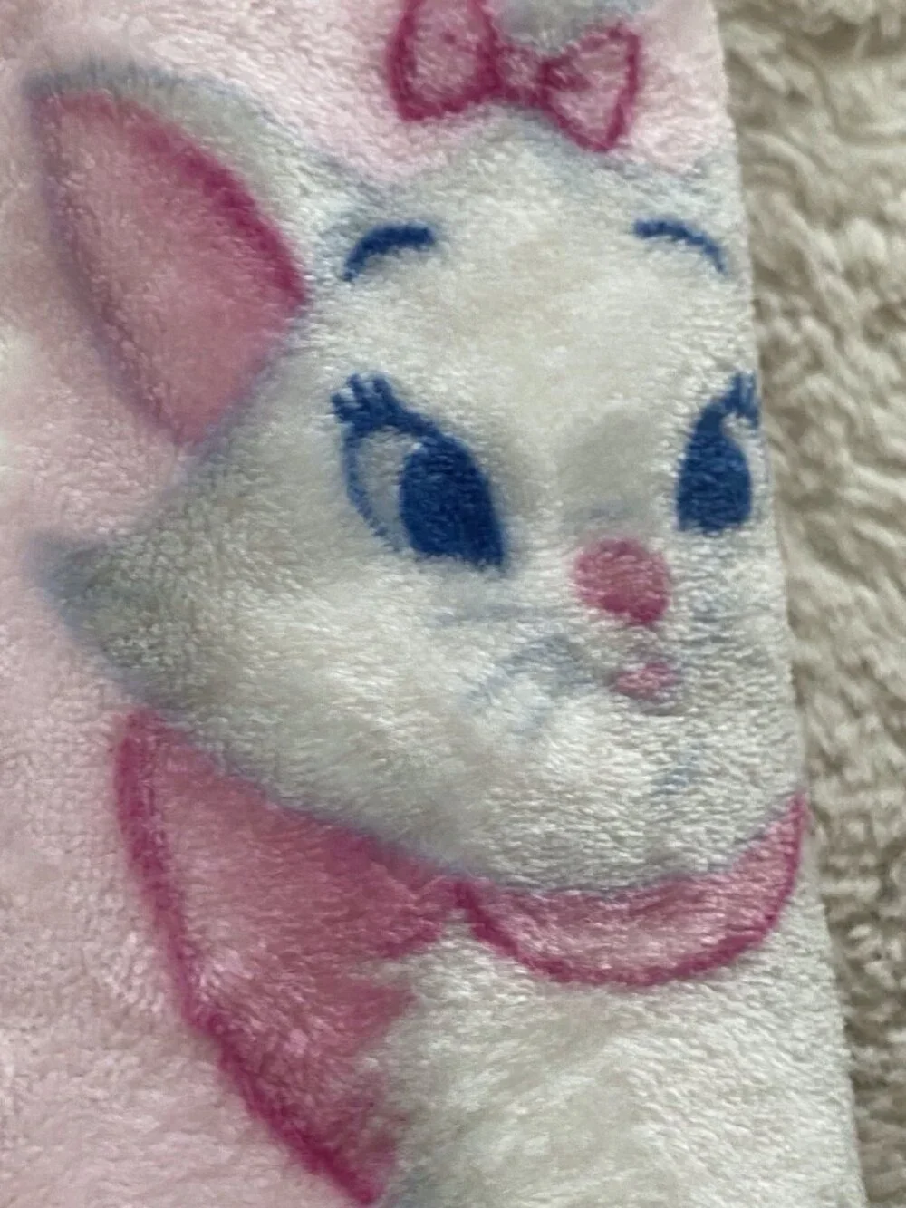 Disney Aristocats Marie Kitten Pink Floral‎ Soft Throw Blanket 50” X 70” NEW
